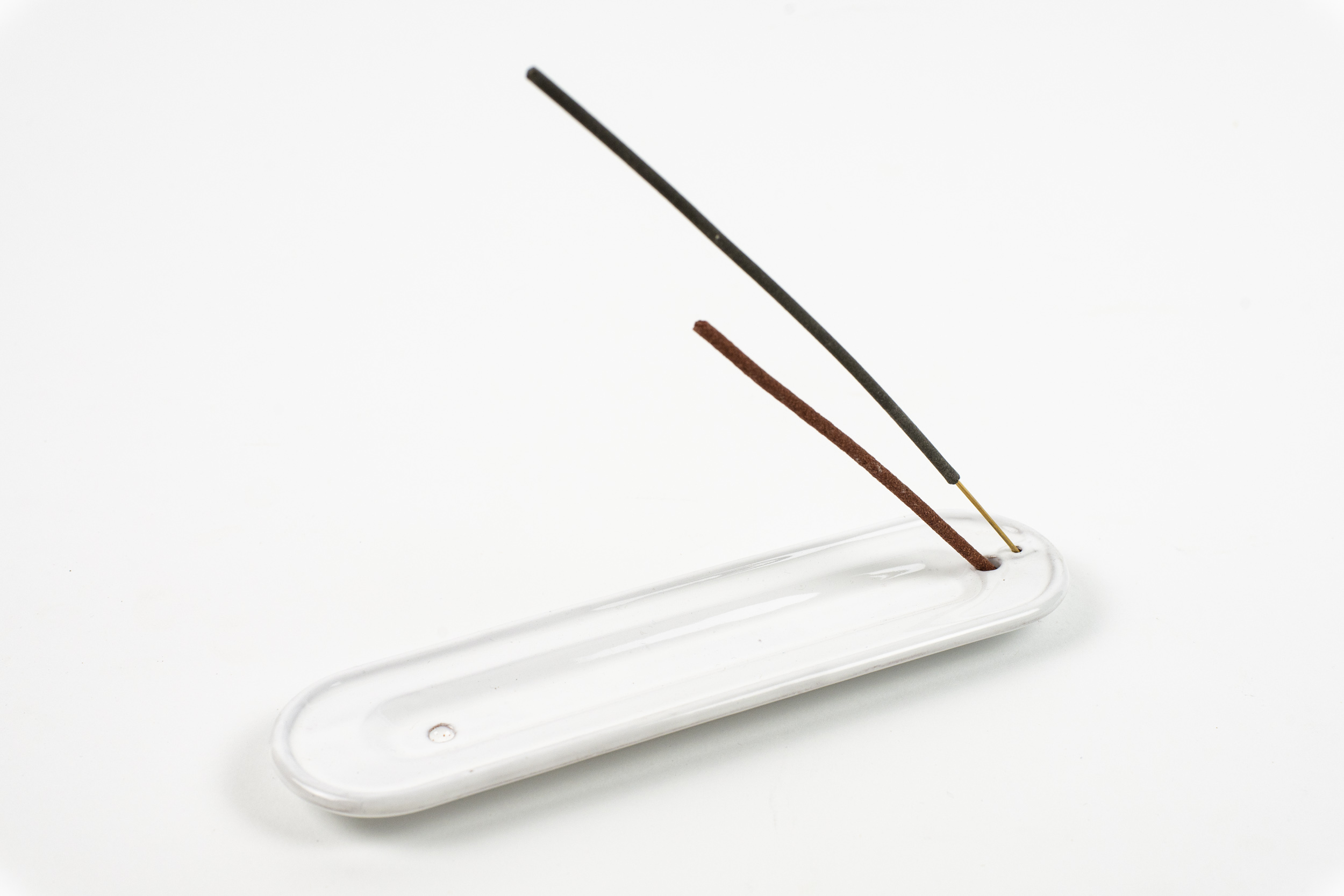 Ceramic modern incense holder white