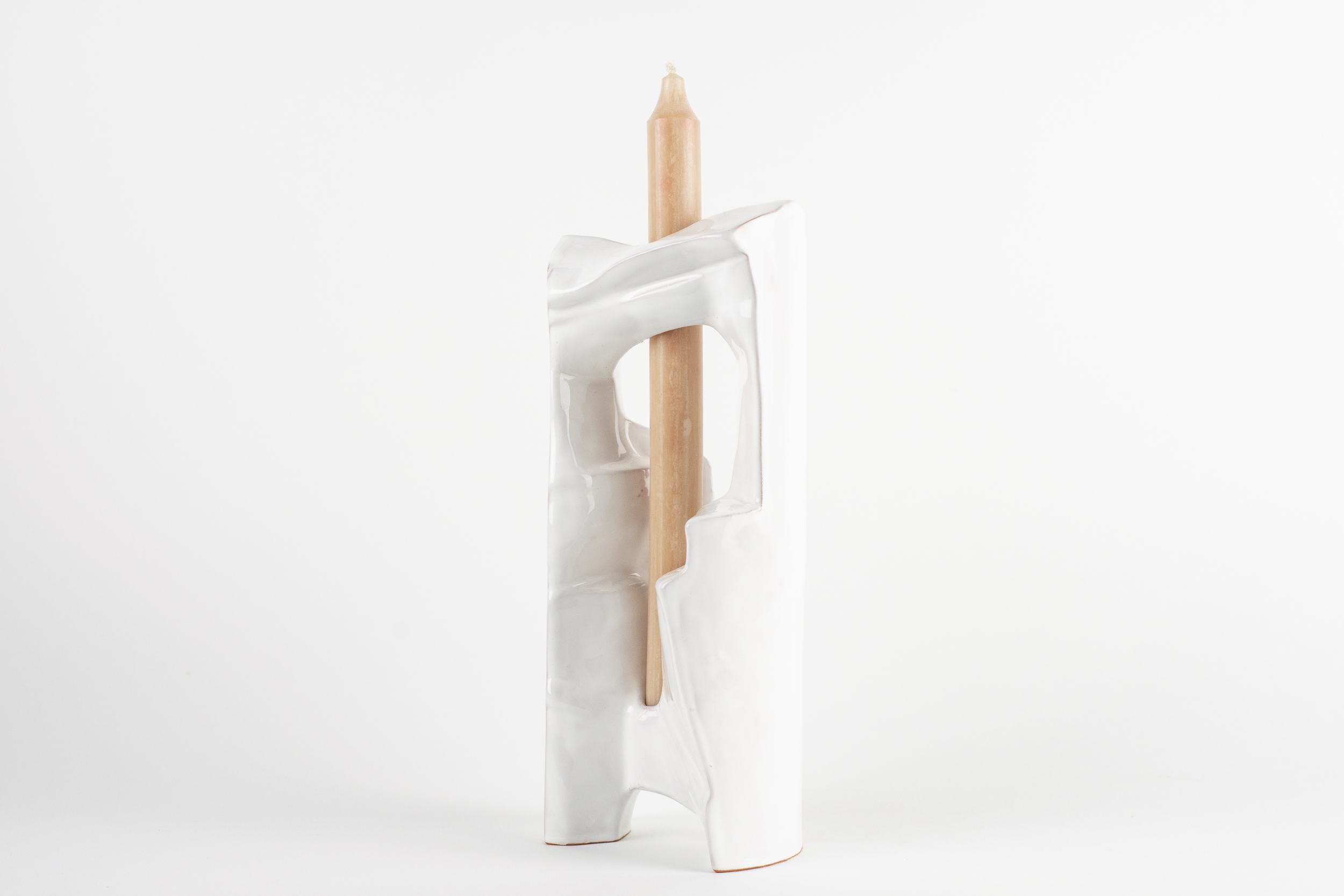 designer luxury white candle holder