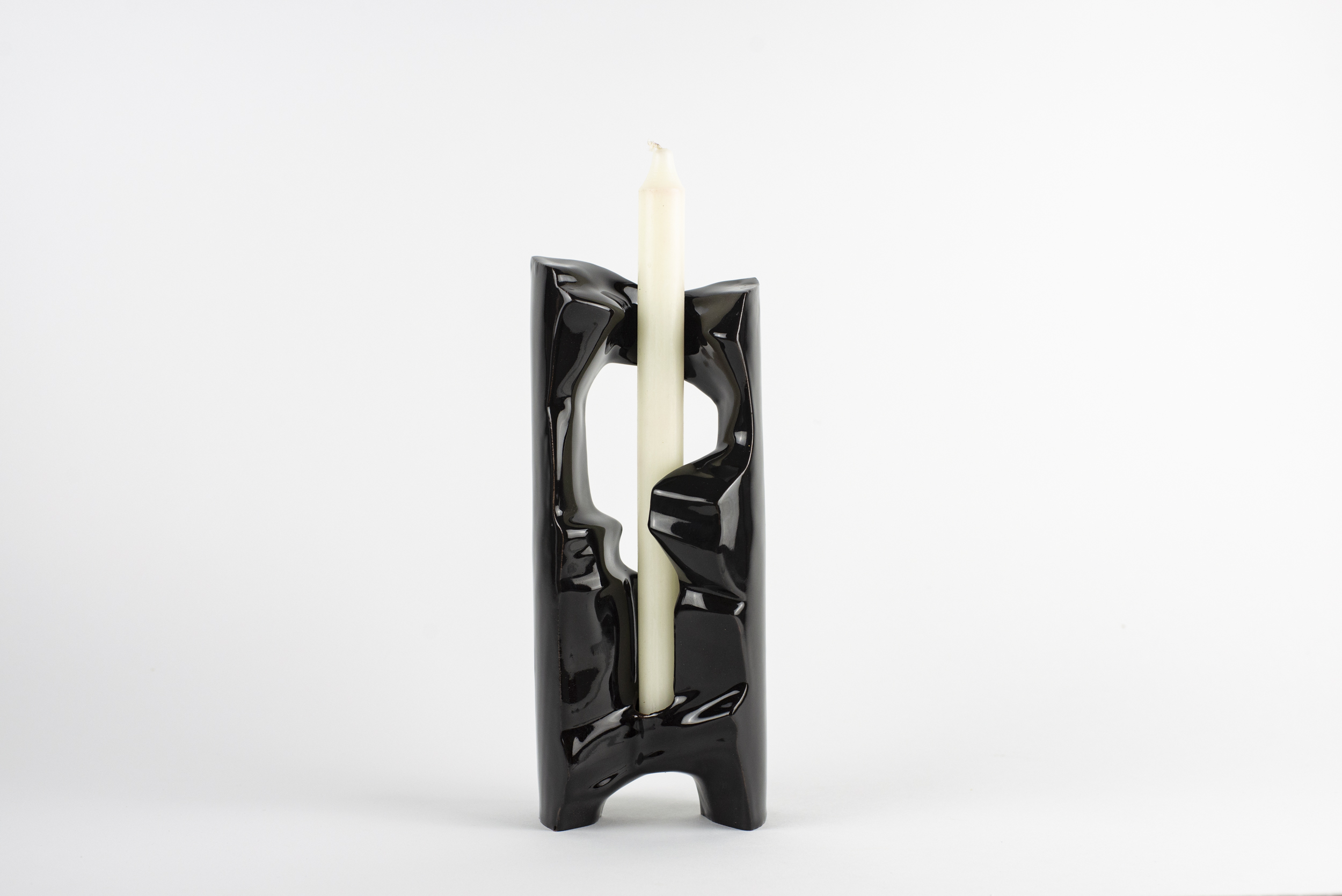 designer luxury black candle holder