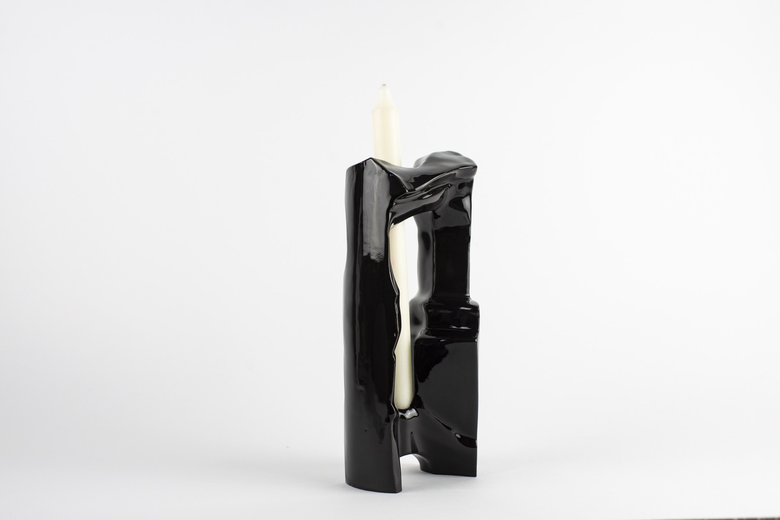 designer luxury black candle holder