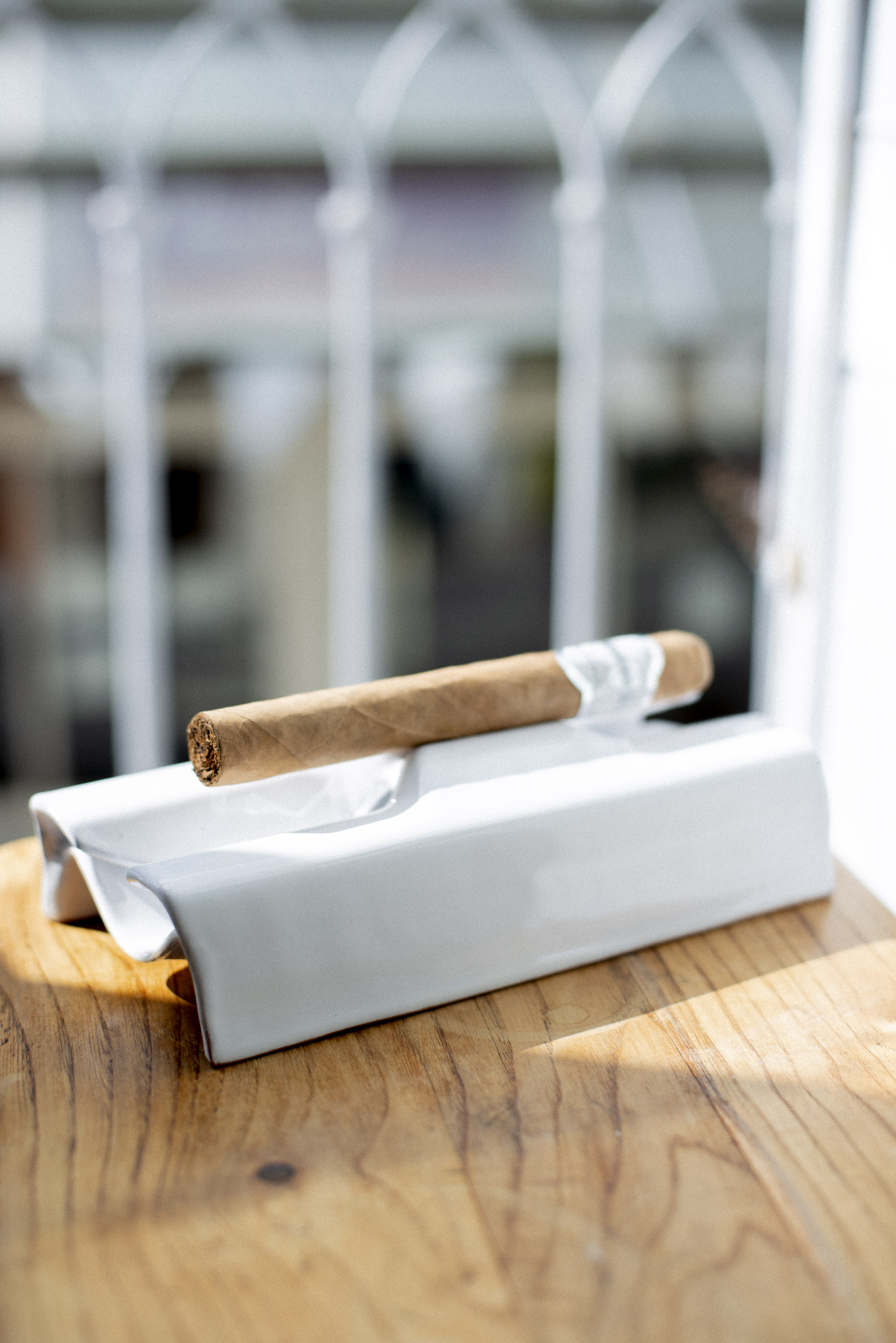 Cendrier cigare céramique luxe blanc