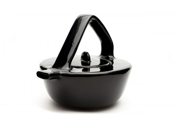 Luxury handmade designer large black teapot