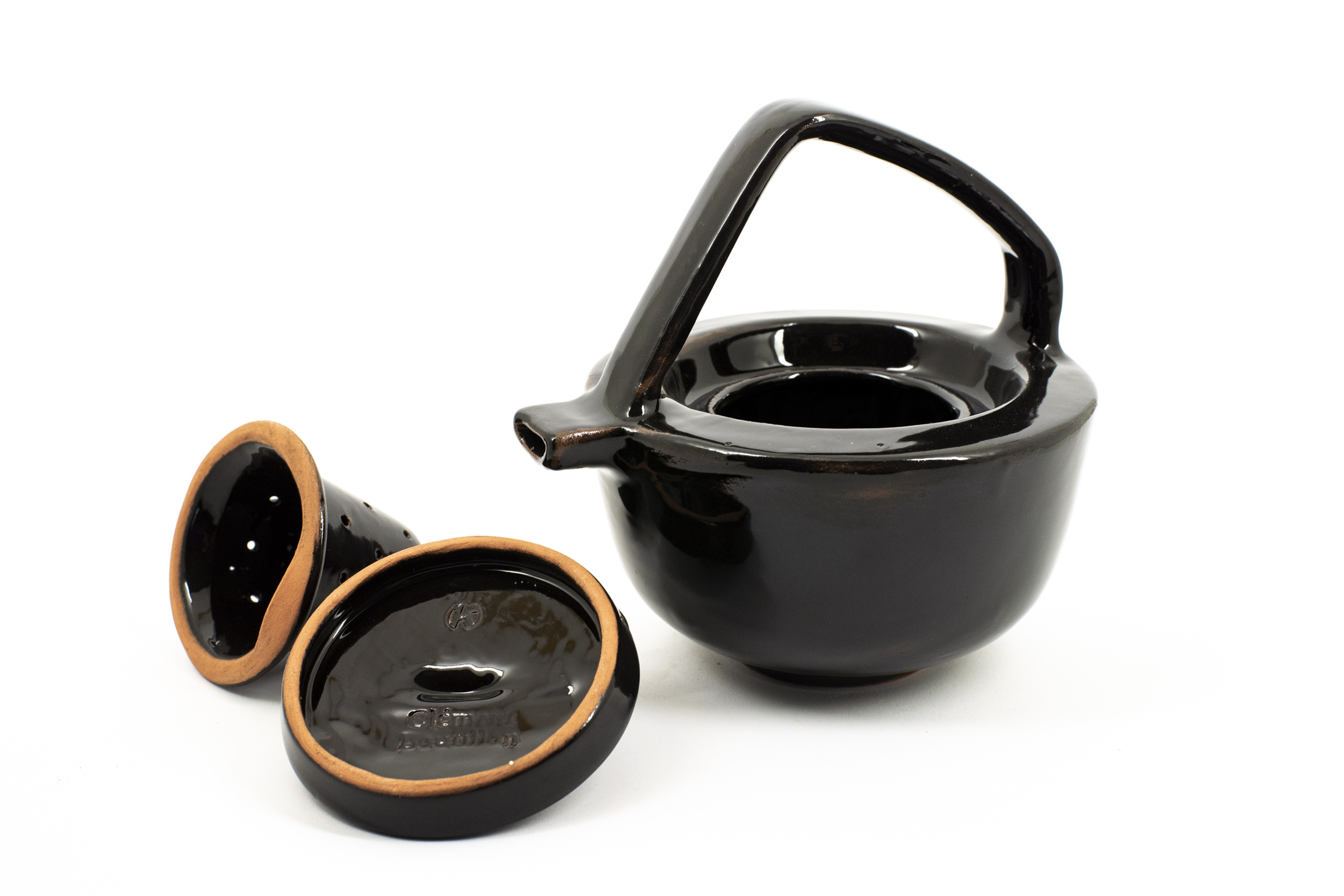 designer ceramic black teapot