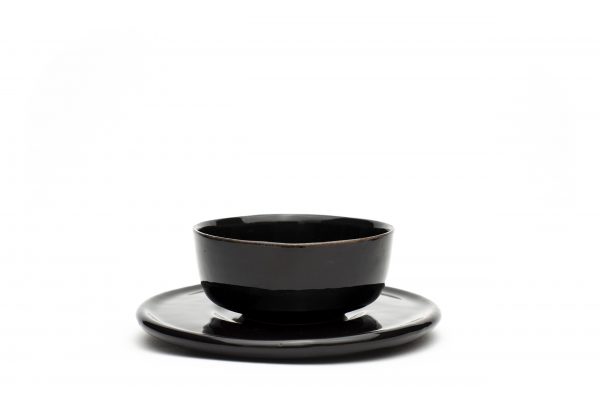 tasse et soucoupe café luxe noire céramique