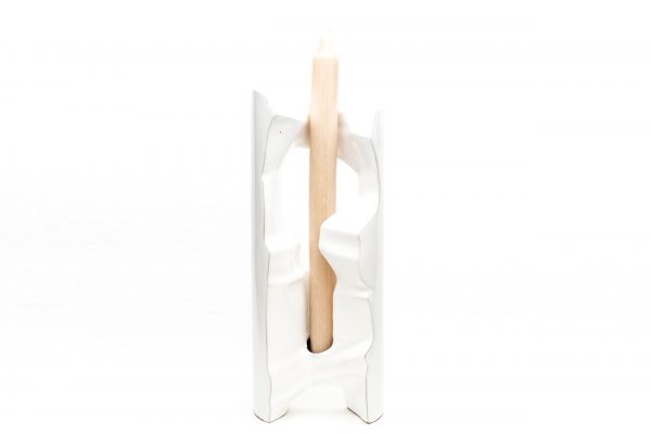 Designer ceramic candle holder white