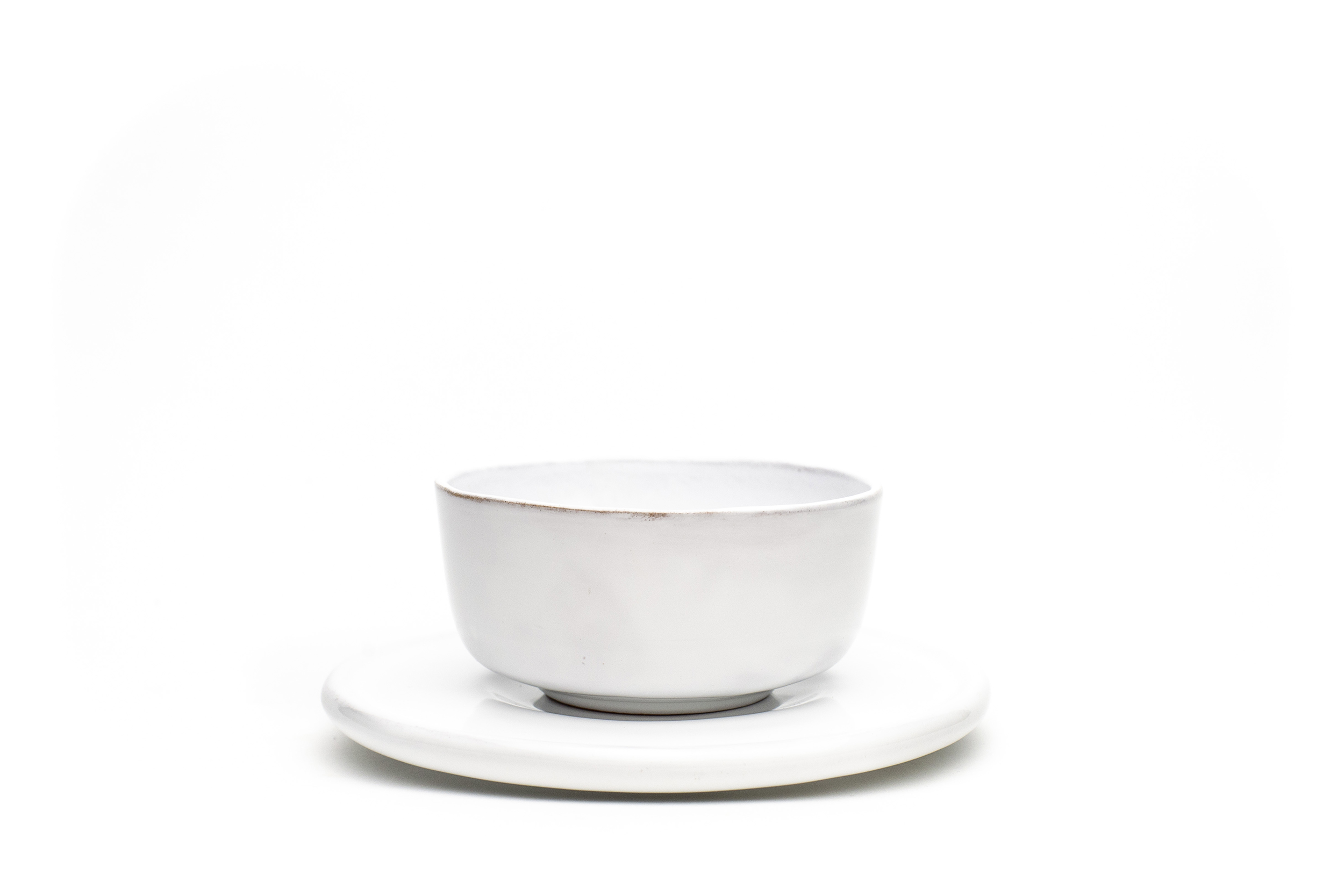tasse et soucoupe blanche céramique artisanale