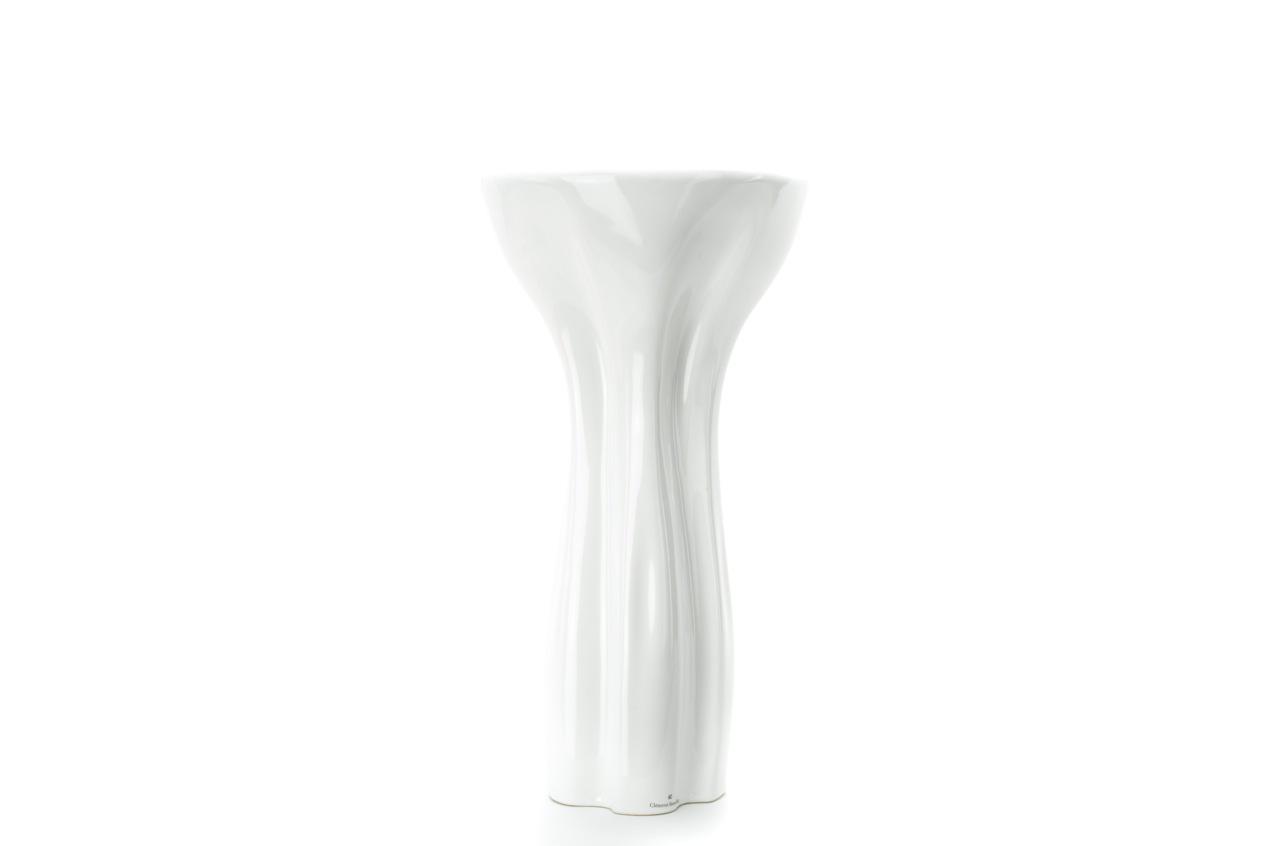 Grand Vase luxe céramique designer collection Meduse blanc
