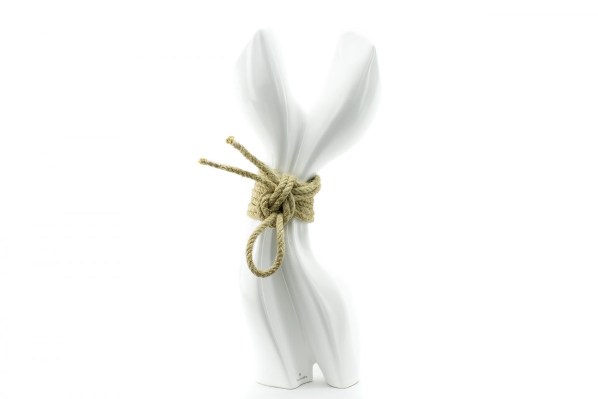 Vase luxe céramique designer collection shibari blanc