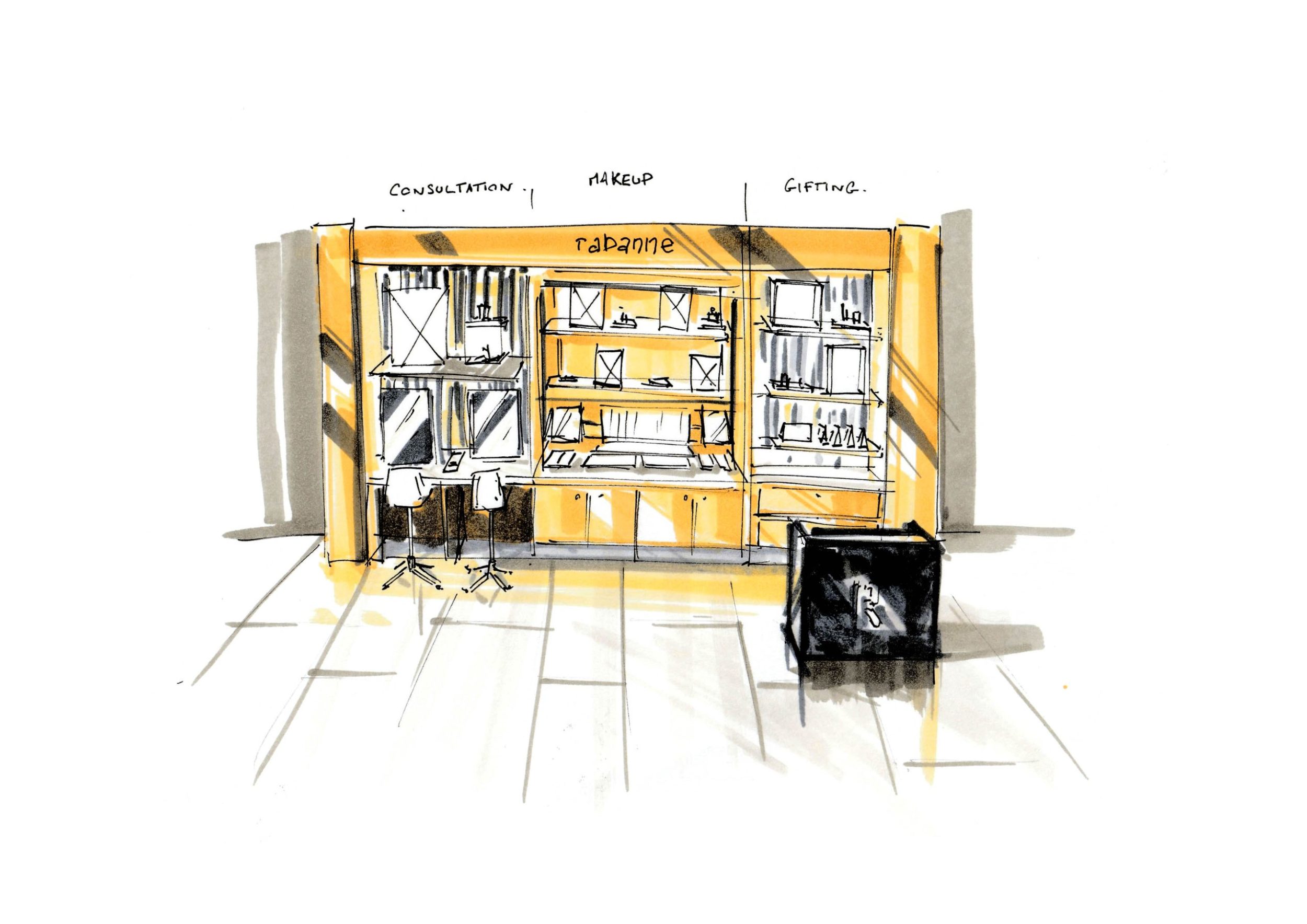 Design merchandising mural makeup